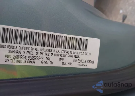 2009 Chrysler Town & Country Touring z USA, uszkodzony, nr VIN 2A8HR54199R529242